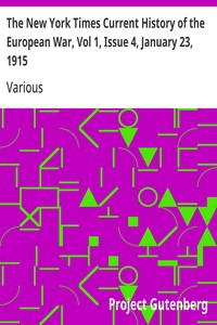 Cover of The New York Times Current History of the European War, Vol 1, Issue 4, January 23, 1915 — Inside the Classic