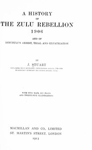 Cover of A history of the Zulu Rebellion,...